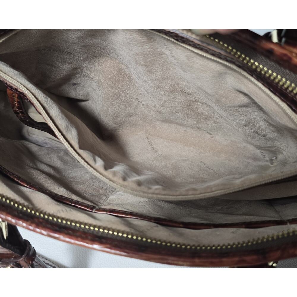 Brahmin Asher Satchel Pecan Melbourns Leather Tote Crossbody Bag Medium - Picture 14 of 16